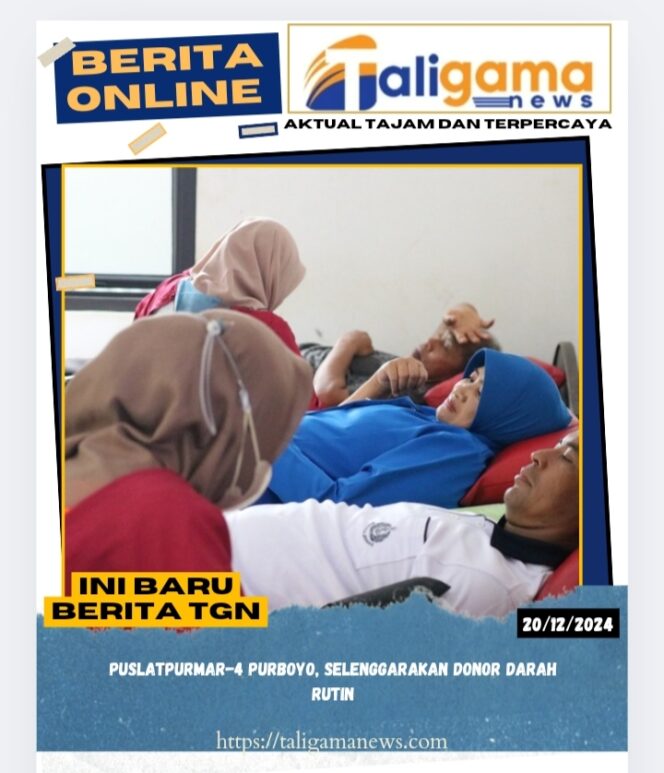 
					Puslatpurmar-4 Purboyo, Selenggarakan Donor Darah Rutin