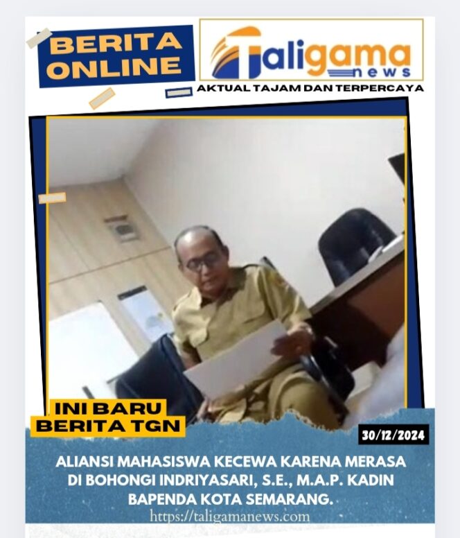 
					ALIANSI MAHASISWA KECEWA KARENA MERASA DI BOHONGI INDRIYASARI, S.E., M.A.P. KADIN BAPENDA KOTA SEMARANG.