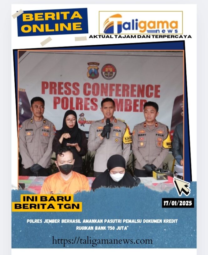 
					Polres Jember Berhasil Amankan Pasutri Pemalsu Dokumen Kredit Rugikan Bank 750 Juta