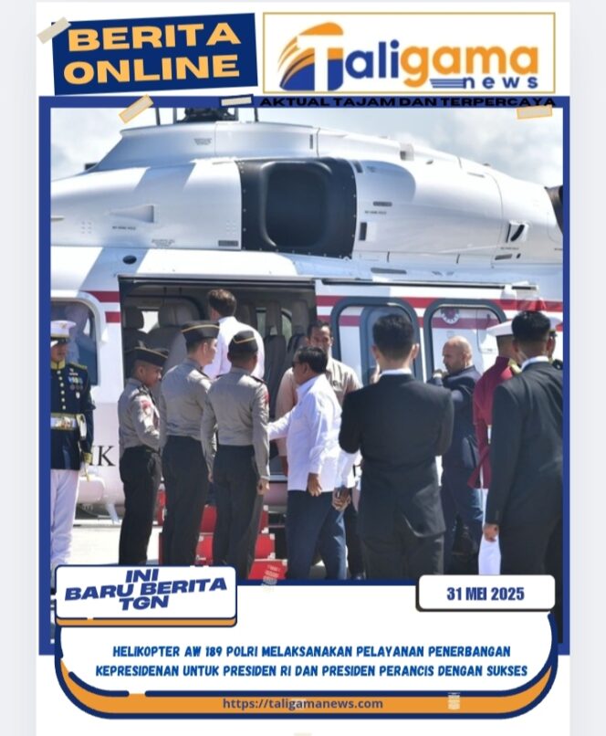 
					Helikopter AW 189 Polri Melaksanakan Pelayanan Penerbangan Kepresidenan Untuk Presiden RI dan Presiden Perancis Dengan Sukses