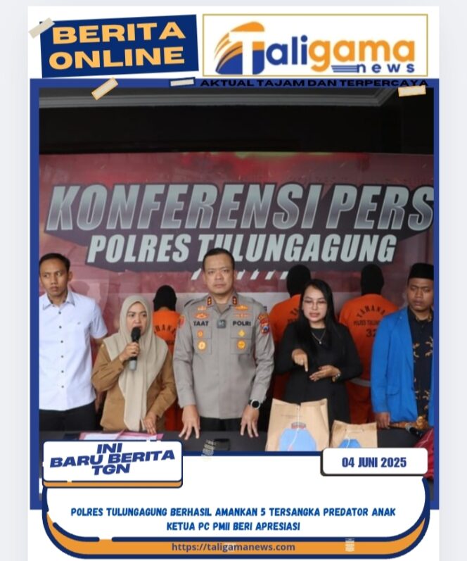 
					Polres Tulungagung Berhasil Amankan 5 Tersangka Predator Anak Ketua PC PMII Beri Apresiasi