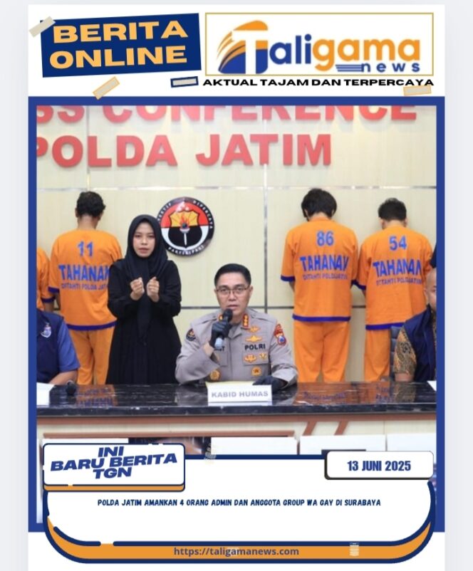 
					Polda Jatim Amankan 4 Orang Admin dan Anggota Group WA Gay di Surabaya