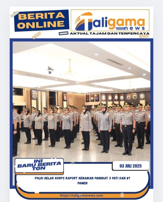 
					Polri gelar korps raport kenaikan pangkat 3 pati dan 87 pamen