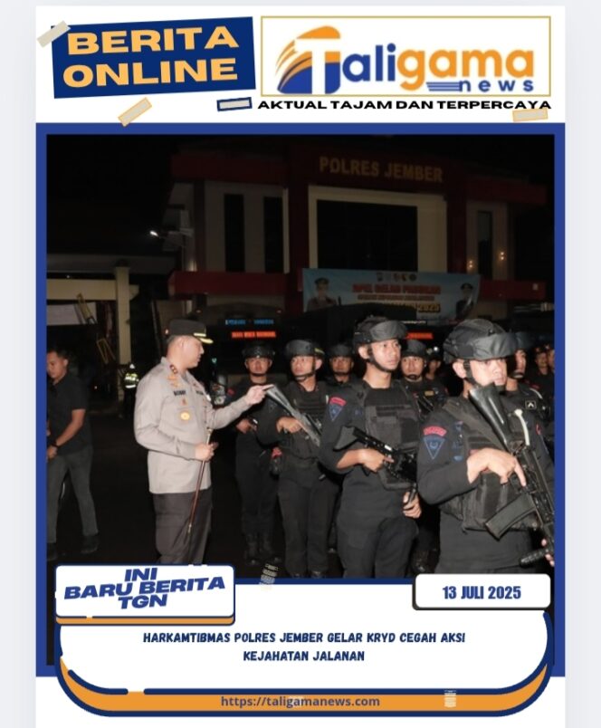 
					Harkamtibmas Polres Jember Gelar KRYD Cegah Aksi Kejahatan Jalanan